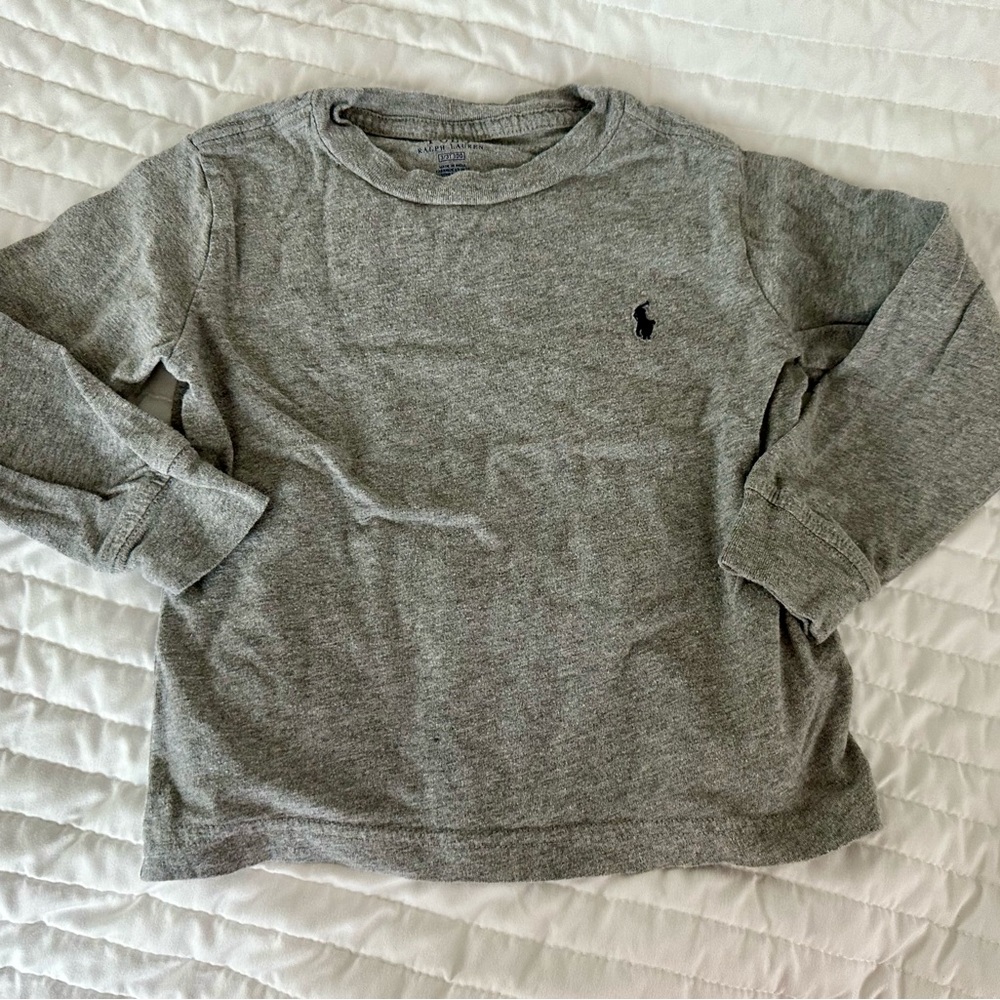 Polo Ralph Lauren pony long sleeve shirt grey 3T toddler boy